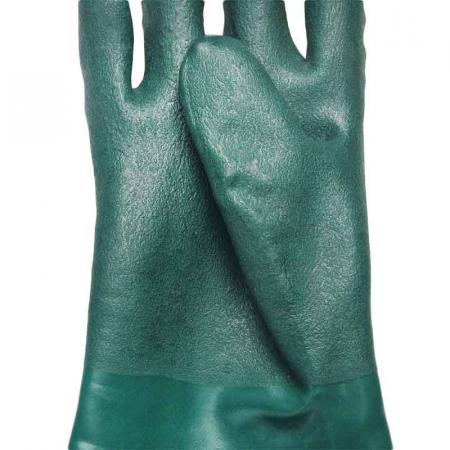 Luvas revestidas de PVC verde 18'' jersey linnig